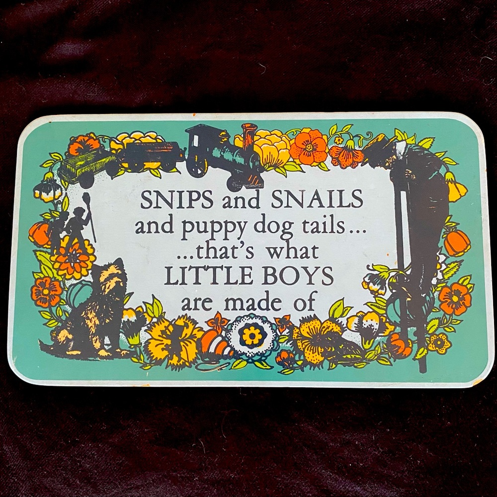 VTG 1971 Yorkraft Snips and Snails Boy wall Wooden Plaque picture!
